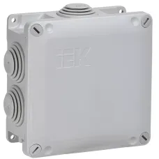 Коробка распаячная ОП 110х110х50 IP65 КМ 6 гермовводов RAL7035 IEK UKO10-110-110-050-K41-65