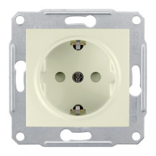 Механизм розетки 1-м СП Sedna защ. шторки с заземл. беж. Schneider Electric SDN3000147