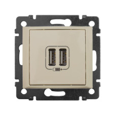 Розетка USB 2-м СП Valena сл. кость Leg 774170