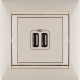 Розетка USB 2-м СП Valena сл. кость Leg 774170