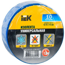 Изолента ПВХ 0.13х15мм (рул.10м) син. IEK UIZ-13-10-10M-K07