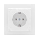 Розетка 1-м СП Минск 16А IP20 с заземл. защ. шторки бел. Basic EKF ERR16-028-100