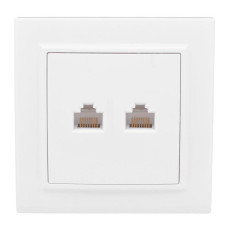 Розетка компьютерная 2-м СП Минск RJ45 бел. EKF ERK02-035-10