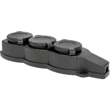 Колодка 3-м 16А IP44 2P+PE 230В с защ. крышками каучук EKF RPS-015-16-230-44