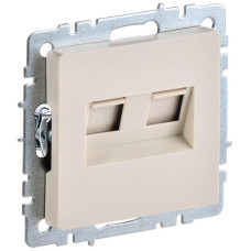 Розетка компьютерная двойн. СП RJ45 кат.5E BRITE РК10-2-БрКр механизм беж. IEK BR-K20-1-K10