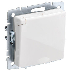 Розетка BRITE РСбш10-3-БрБ 16А IP20 с заземл. защ. шторки с крышкой механизм бел. IEK BR-R16-16-K01