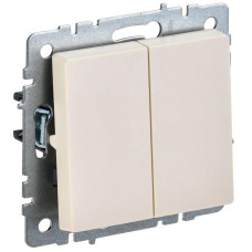 Выключатель проходной 2-кл. СП BRITE ВС10-2-6-БрКр 10А механизм беж. IEK BR-V22-0-10-K10