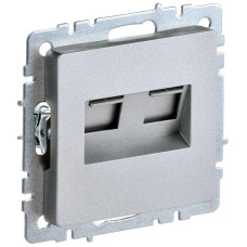 Розетка компьютерная двойн. СП RJ45 кат.5E BRITE РК10-2-БрА механизм алюм. IEK BR-K20-1-K47