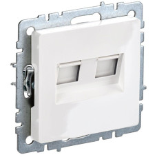 Розетка компьютерная двойн. СП RJ45 кат.5E BRITE РК10-2-БрБ механизм бел. IEK BR-K20-1-K01