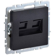 Розетка компьютерная двойн. СП RJ45 кат.5E BRITE РК10-2-БрЧ механизм черн. IEK BR-K20-1-K02