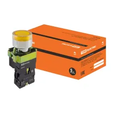 Кнопка SB2-BW3561 с возвратом, 1НО, d22 мм, 230 В LED, желтая, IP40 TDM