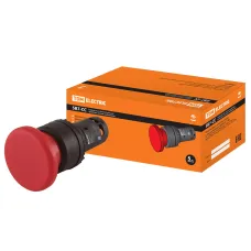 Кнопка грибовидная SB7-CC45 с возвратом, 1НО+1НЗ, d35 мм, красная, IP40 TDM