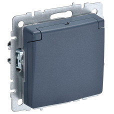 Розетка BRITE РСбш10-3-БрМ 16А IP20 с заземл. защ. шторки с крышкой механизм маренго IEK BR-R16-16-K35