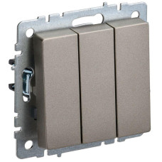 Выключатель 3-кл. СП BRITE ВС10-3-0-БрШ 10А механизм шампань IEK BR-V30-0-10-K37