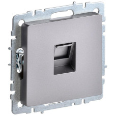 Розетка компьютерная СП RJ45 кат.6 BRITE РК11-БрС механизм сталь IEK BR-K10-2-K46