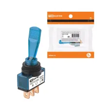 Выключатель-тумблер ASW-13D 1P 12В AC/DC 20А (3c) ON-OFF с фиксацией с синей LED подсветкой TDM