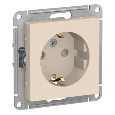 Розетка 1-м СП AtlasDesign 16А IP20 с заземл. защ. шторки механизм беж. SE ATN000245