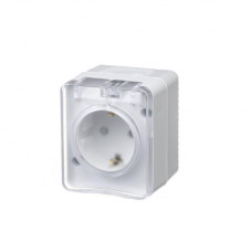 Розетка 1-м ОП AtlasDesign Profi54 16А IP54 250В с заземл. защ. шторки бел. SE ATN540145