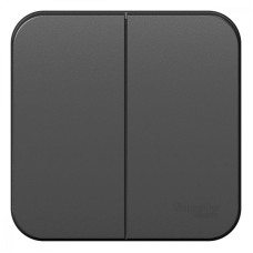 Выключатель 2-кл. ОП Blanca 10А IP20 (сх. 5) 250В с изолир. пластиной антрацит SE BLNVA105016