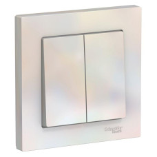 Выключатель 2-кл. СП AtlasDesign 10А IP20 (сх. 5) 10AX в сборе жемчуж. SE ATN000452
