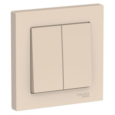Выключатель 2-кл. СП AtlasDesign 10А IP20 (сх. 5) 10AX в сборе беж. SE ATN000252