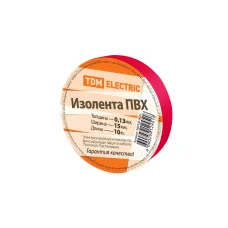Изолента ПВХ 0,13*15мм Красная 10м TDM
