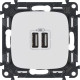 Устройство зарядное Valena Allure с 2-мя USB-разъемами 240В/5В 1500мА с лиц. панелью бел. Leg 754995