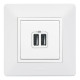 Розетка USB 2-м Valena Life 240В/5В 2400мА с лицев. панелью механизм бел. Leg 753412