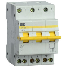 Выключатель-разъединитель трехпозиционный 3п ВРТ-63 16А IEK MPR10-3-016