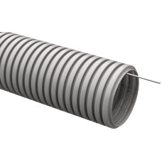 Труба гофрированная ПВХ тяжелая d20мм с протяжкой (уп.100м) ELASTA IEK EA-TG23-121-020-100-K41