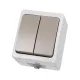 Выключатель 2-кл. открытой установки IP54 10А серый 