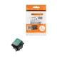 KCD4-201N/HS 250В AC/DC, 2P, 15А, (4с), ON-OFF, черный корпус, зеленая клавиша, LED, IP54 TDM