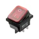 KCD4-201N/HS 250В AC/DC, 2P, 15А, (4с), ON-OFF, черный корпус, красная клавиша, LED, IP54 TDM