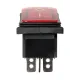 KCD4-201N/HS 250В AC/DC, 2P, 15А, (4с), ON-OFF, черный корпус, красная клавиша, LED, IP54 TDM