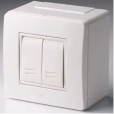 Коробка в сборе с 2-клавишным выключателем, коричневая DKC 10001B