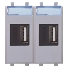 USB зарядное устройство модульное, "Avanti", "Закаленная сталь", 2 модуля DKC 4404542