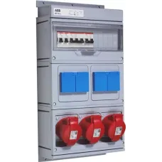 Бокс MP16/3 с розетками в сборе IP44 пластик ABB 2CMA168996R1000