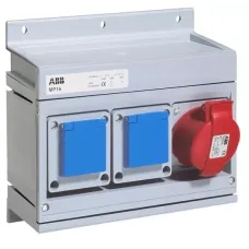 Бокс MP16 с розетками в сборе IP44 пластик ABB 2CMA168999R1000