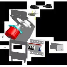 Бокс с разъемами в сборе CWF12K Schuko CEE 3P+N+E 16А ВДТ 30мА 2хВА 16А 10А ABB 2CMA177451R1000
