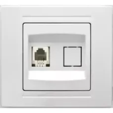 Розетка компьютерная + телеф. Zena RJ45 CAT6 + RJ11 без рамки сер. ABB 609-011000-249