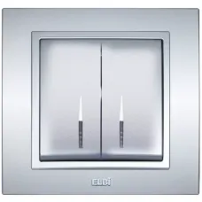 Выключатель 2-кл. Zena с подсветкой Led сер. ABB 500-011000-203