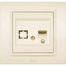Розетка компьютерная Zena (CAT6 + гнездо) крем. ABB 500-010300-247