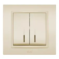 Выключатель 2-кл. Zena с подсветкой Led крем. ABB 500-010300-203