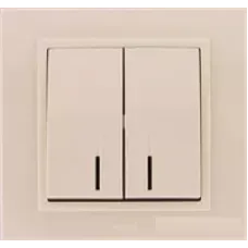 Выключатель 2-кл. Zena без рамки с подсветкой Led крем. ABB 609-010300-203