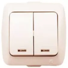 Выключатель 2-кл. ALSU с подсветкой Led крем. ABB 504-010300-203