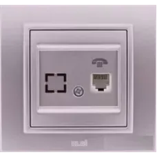 Розетка телефонная + гнездо Zena RJ11 сер. ABB 500-011000-221