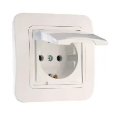 Розетка Zirve с защ. крышкой с заземл. крем./крем. ABB 501-000303-218