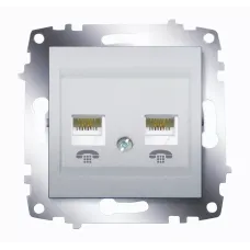 Розетка телефонная 2-м Cosmo (RJ11 + RJ11) алюм. ABB 619-011000-222