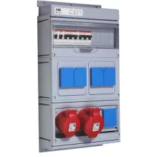 Бокс MP32/2MS с розетками в сборе IP44 пластик ABB 2CMA168983R1000