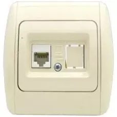 Розетка компьютерная Zirve (CAT6 + гнездо) крем./крем. ABB 501-000303-247